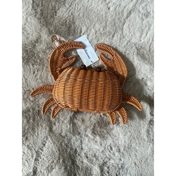 Tommy Bahama Handbags - Tommy Bahama Woven Wicker Crab Crossbody Bag Tan Novelty Purse New